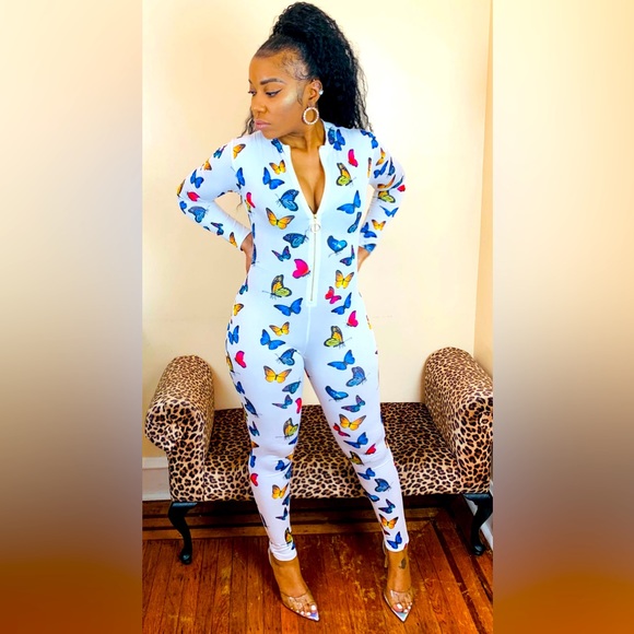 Ladies Butterfly One Piece Jumpsuit - Picture 1 of 3